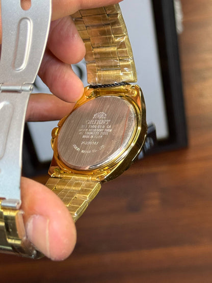 Orient Men's Gold Dress Watch – Champagne Dial Stainless Steel Quartz