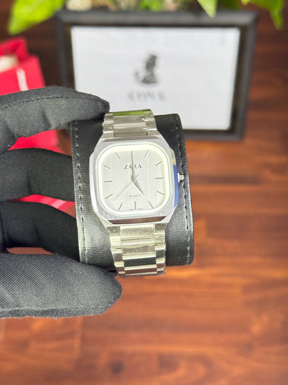 ZARA Square Watch – Silver Dial – 36mm