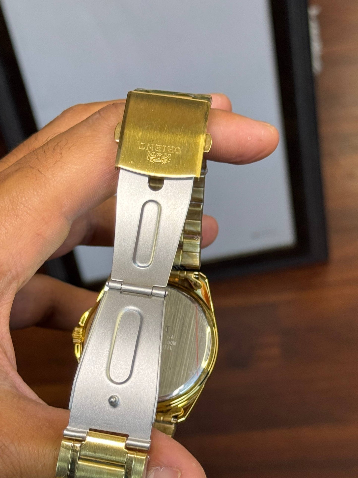 Orient Men's Gold Dress Watch – Champagne Dial Stainless Steel Quartz