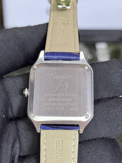 Cartier Santos-Dumont Watch - 46.6 Mm X 33.9 Mm Steel Case Silver Dial