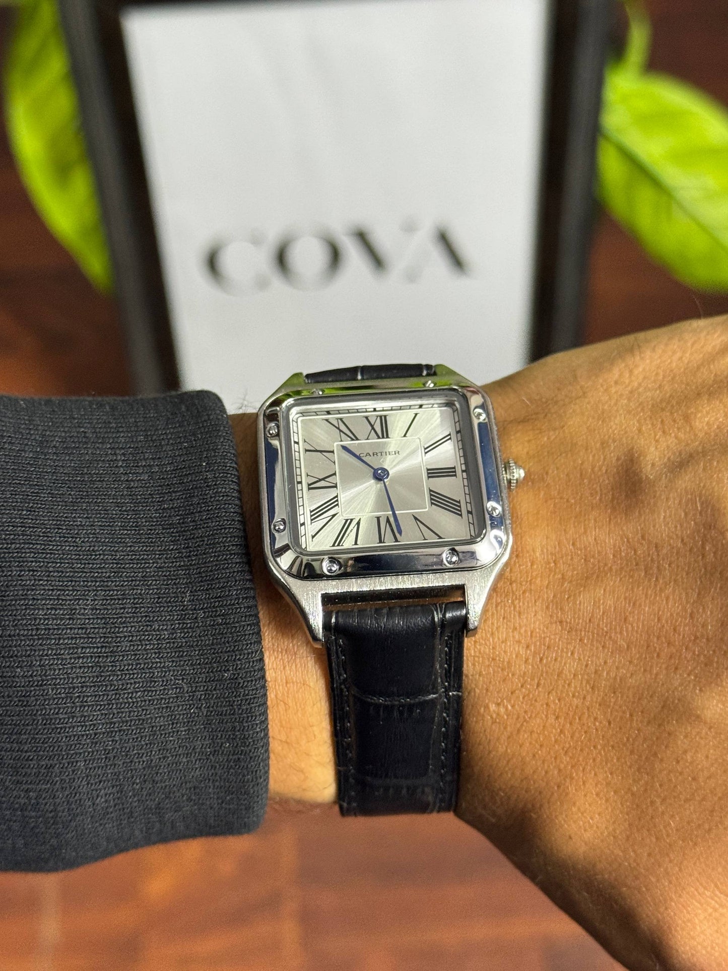 Cartier Santos-Dumont Watch - 46.6 Mm X 33.9 Mm Steel Case Silver Dial