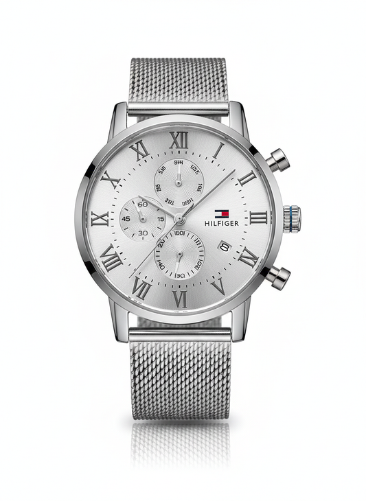 Tommy Hilfiger Watch For Men – Elegant Silver Dial Design