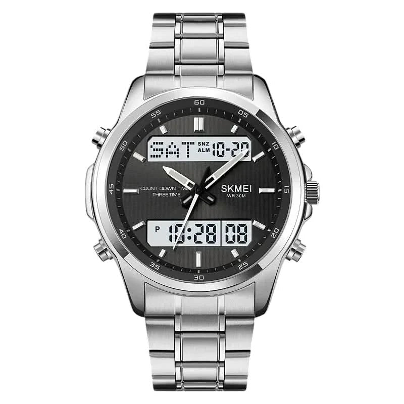 SKMEI 2049 Analog-Digital Sport Watch Silver Stainless Steel
