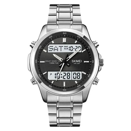 SKMEI 2049 Analog-Digital Sport Watch Silver Stainless Steel