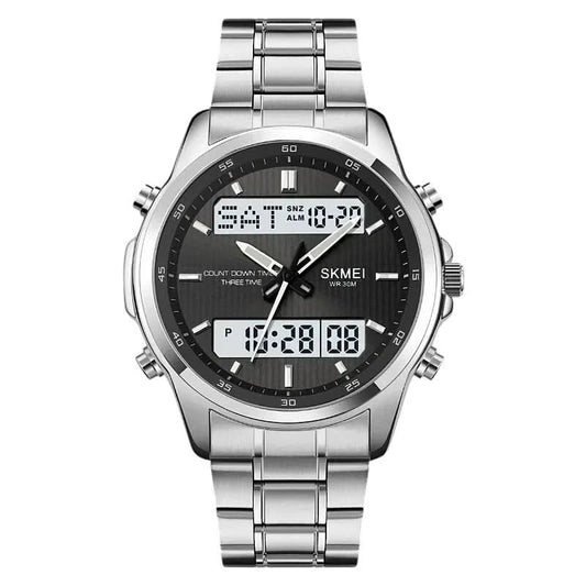 SKMEI original 2049 men's analog digital sport watch silver – Cova Egypt