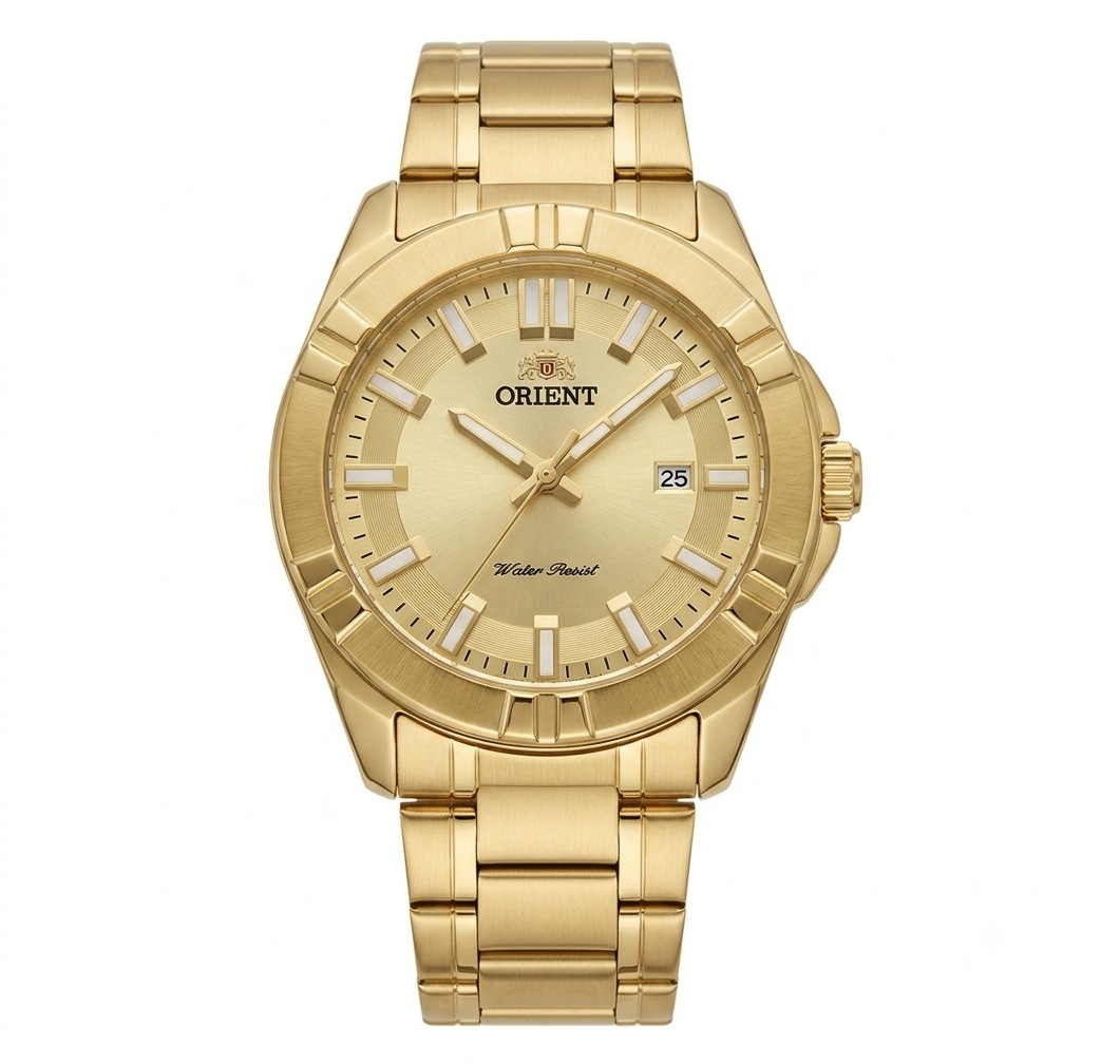 Orient Men's Gold Dress Watch – Champagne Dial Stainless Steel Quartz