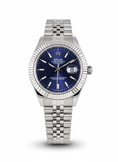 Rolex Date just Blue  Dial 41mm, Semiautomatic Movement Open Case