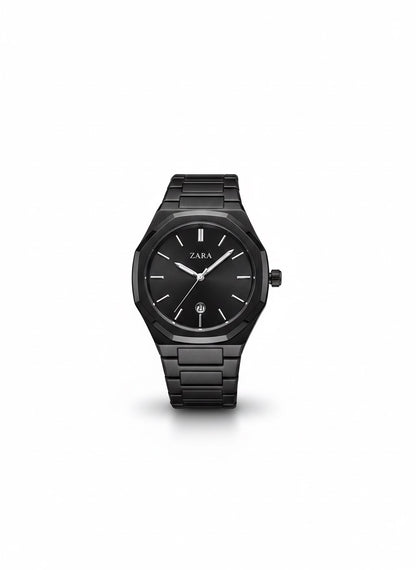 ZARA Original Watch – Black Dial, Full Black Stainless Steel