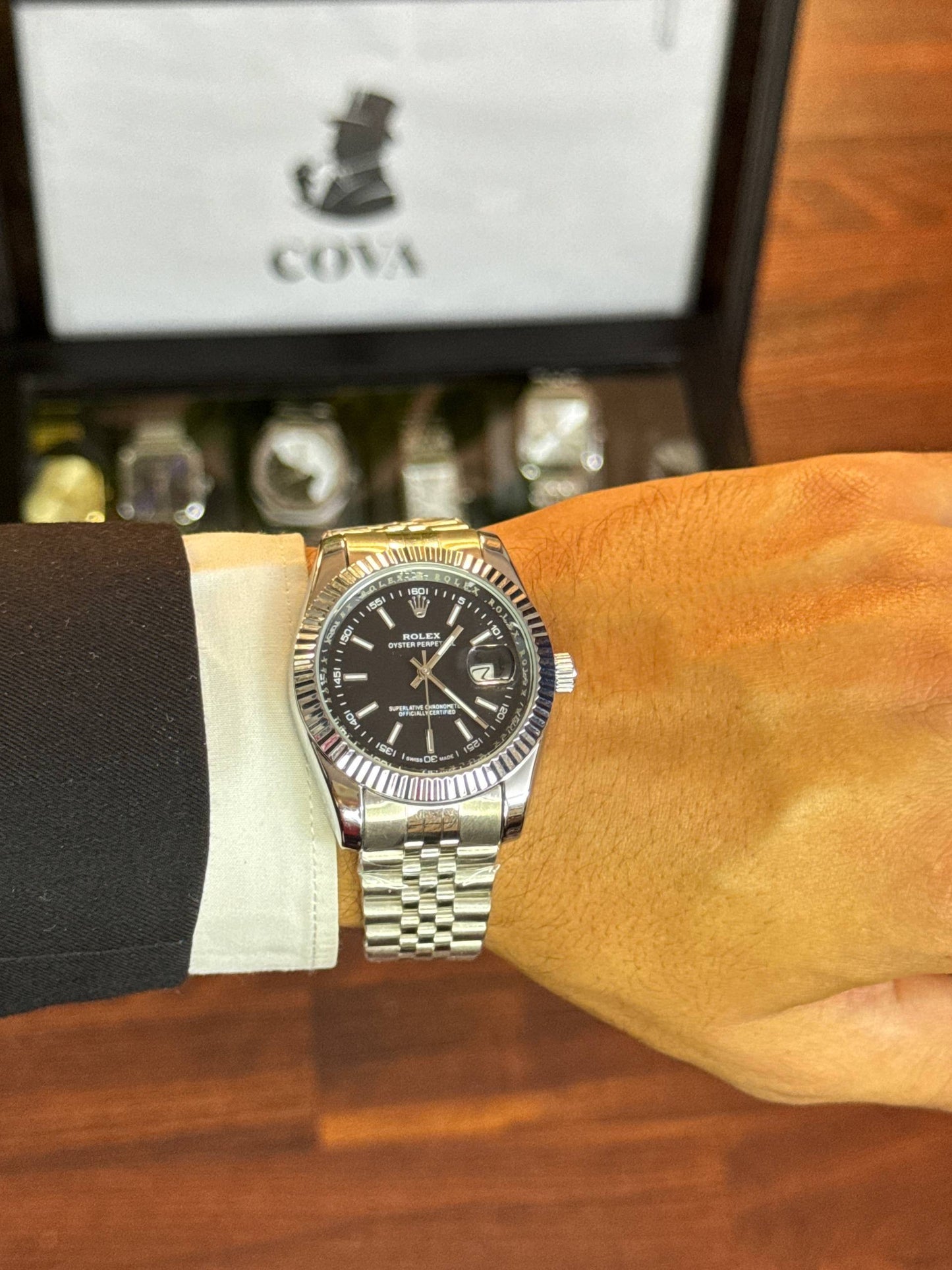 Rolex Datejust Silver Stainless Steel, Quartz Movement Open Case