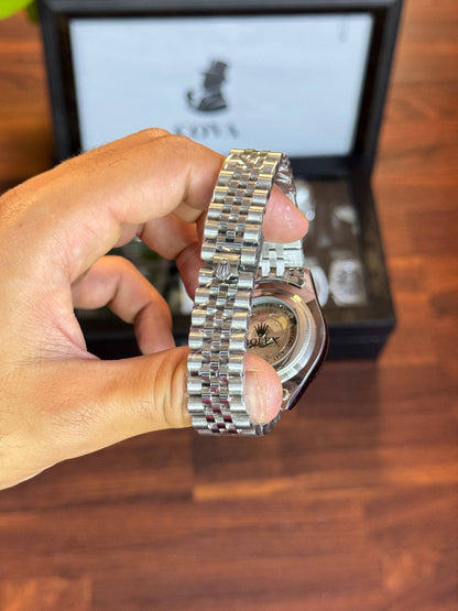 Rolex Datejust Silver Stainless Steel, Quartz Movement Open Case