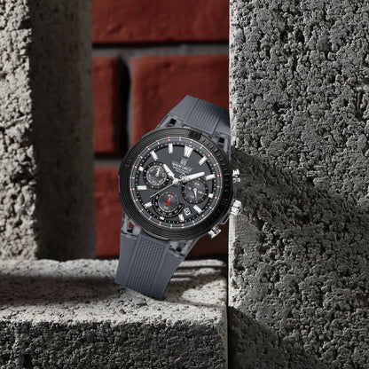 NAVIFORCE Original Men's Chronograph Watch – Grey Dial, Transparent Grey Case, Grey Silicone Strap